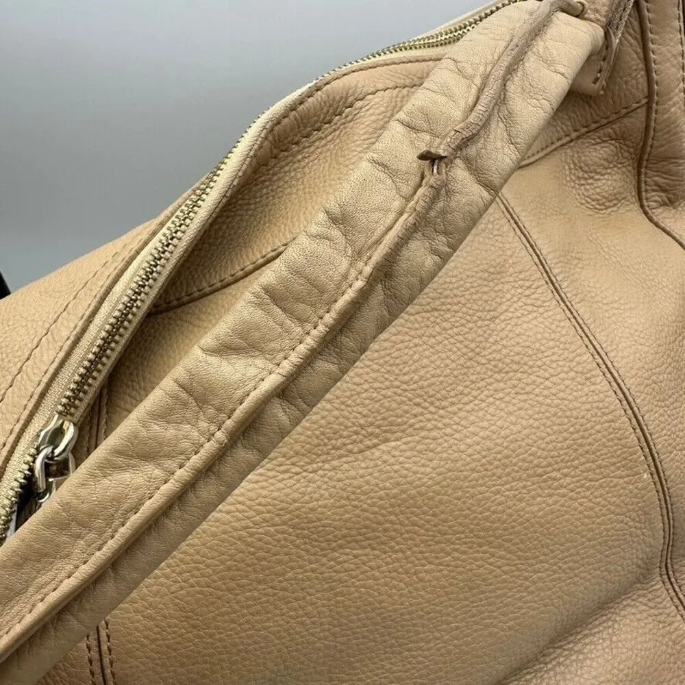 Cole Haan Hobo Shoulder Bag Women's Sandstone Tan Zip‎ Pockets Top Zip Logo